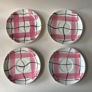VTG 1950s Set of 4- Hycroft Canada Calico Saucers